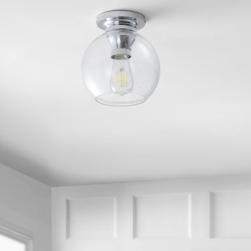 Atlas 7.75" Metal/Glass LED Flush Mount - JONATHAN Y